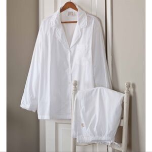 Taylor Linens - Ruffled Pajama Set – White